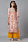 Light Pink Floral kurta with Sequin Work