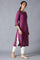 Dark Purple Solid kurta With Embroidery