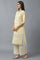 Yellow Embroidered kurta with Brasso Panels