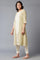 Ecru kurta With Wheat Yellow Jacket