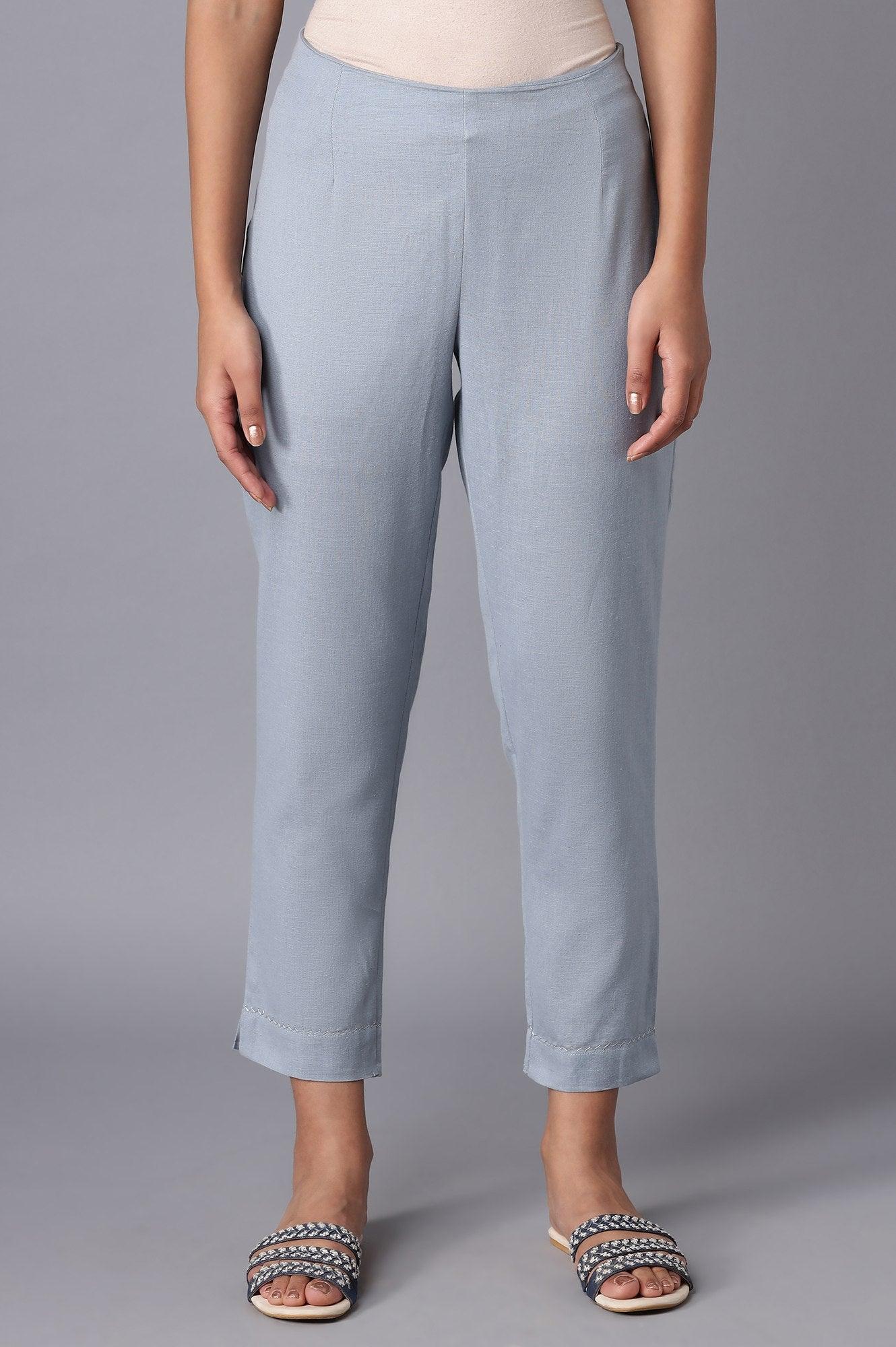 Blue Chambray Slim Pants