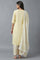 Yellow Embroidered kurta with Parallel Pants and Dupatta