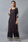 Black Embroidered kurta with Parallel Pants