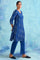 Indigo Dabu Print V-Neck kurta