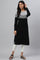 Black Colour Blocked Winter Plus Size kurta