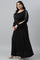 Black Embellished Plus Size Festive Winter Dress