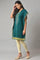 Green Jacquard Short Winter Kaftan kurta