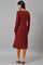 Deep Red Embroidered Winter kurta