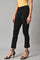 Black Solid Knitted Flared Pants