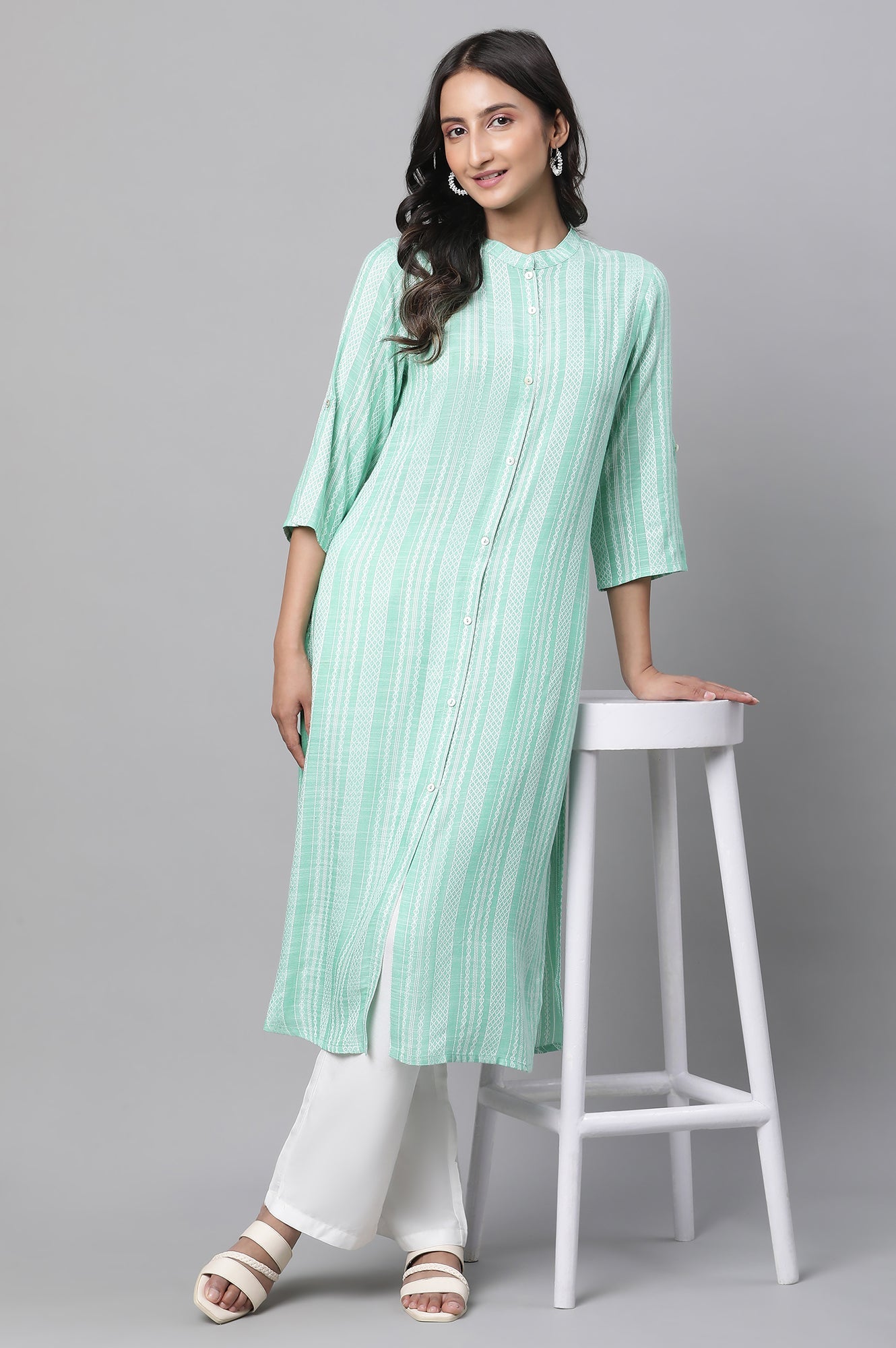 Blue Abstract Printed Kurta