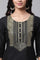 Black Embroidered Zari Work Straight Woven Kurta