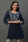 Blue Embroidered Short Kurti