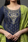 Blue Embellished Short Kurta, Sharara and Dupatta Set