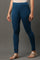 Blue Solid Skinny Fit Cotton Tights With Elasticated Waistband