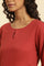 Rust Red Straight Solid Kurta