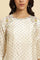 Ecru A-Line Embroidered Festive Kurta