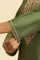 Green Zari Embroidered Festive Kurta