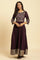 Purple Embroidered Festive Panelled Dress