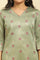 Green Printed Jacquard Kurta