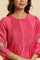 Pink Floral Embroidered Festive Kurta