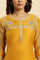 Yellow Embroidered Festive Straight Kurta