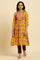 Yellow Shantung Kurta With Chunky Embellishment