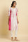 Pink & White Kantha Printed Kurta