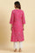 Pink Geometric Printed A-Line Kurta