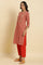 Orange Chunki Dori Embroidered Kurta