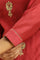 Red Chanderi Straight Kurta With Dori Embroidery