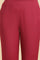 Pink Solid Cotton Flax Slim Pants