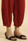 Maroon Side Gathered Pants With Sequin Detailing