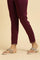 Purple Slim Pant With Embroidered Hemline