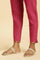 Pink Slim Pants With Metallic Sequin