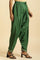 Dark Green Salwar Pants With Gota Lace