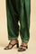 Dark Green Salwar Pants With Gota Lace