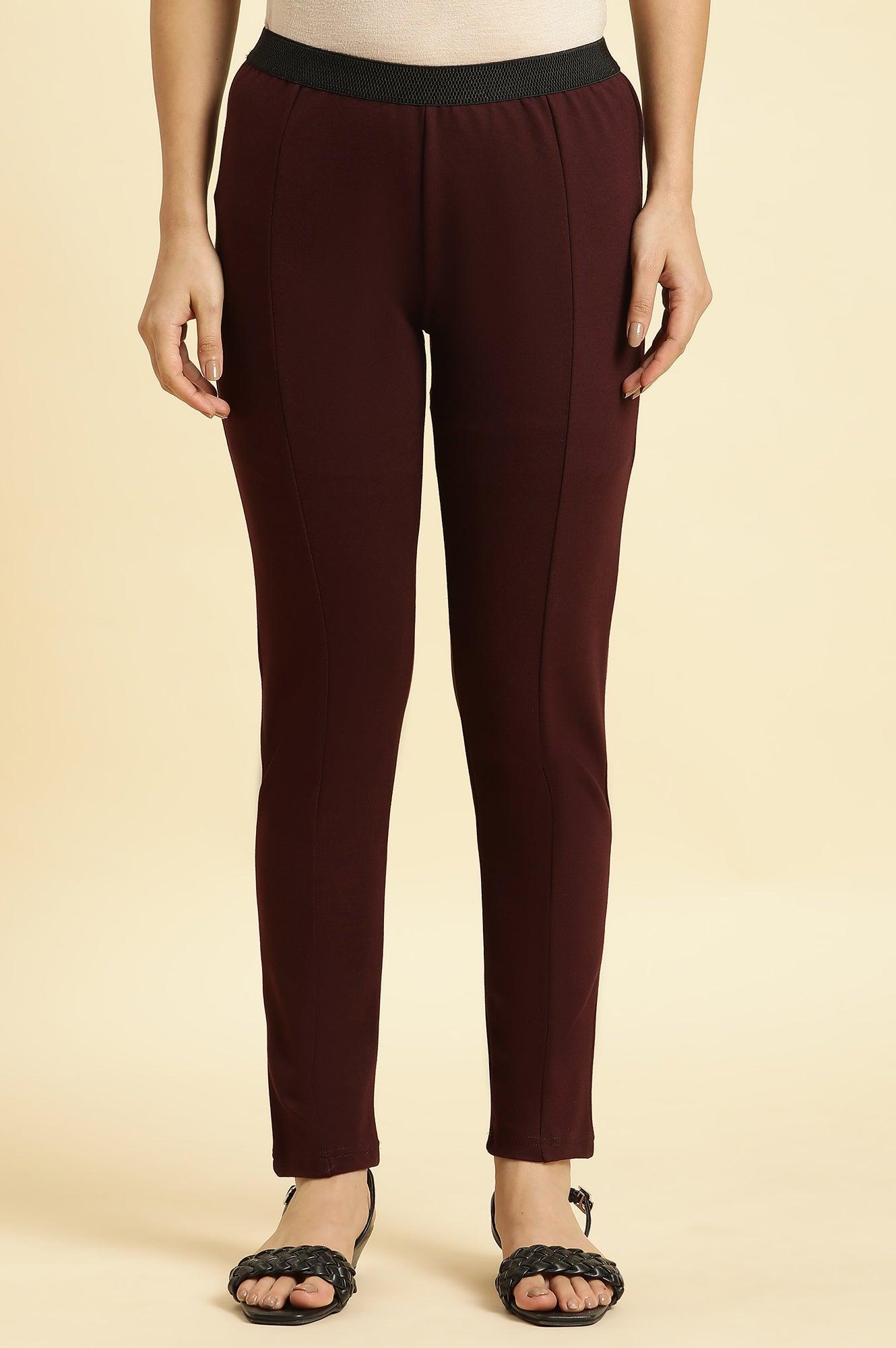 Wine Basic Western Wear Leggings