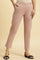 Pink Slim Fit Elasticated Western Pants