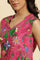 Pink Floral Printed Sleeveless Kurta & Pants Co-Ord Set