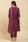 Purple Metallic Embroidered Kurta, Pants And Dupatta Set