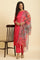 Pink Lace Work Kurta, Pants And Dupatta Set