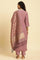 Orchid Pink Embellished Kurta, Pants And Jacquard Dupatta Set