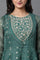 Green Layered Anakali Kurta And Slim Pant Set