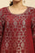 Maroon Rayon Jacquard Kurta And Pants Festive Set