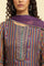 Purple Layered Suzani Printed Kurta, Tights And Dupatta Set