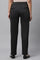 Black Solid Straight Fit Pants With Side Pockets