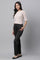 Black Solid Straight Fit Pants With Side Pockets