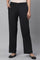 Black Solid Straight Fit Pants With Elasticated Waist