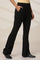 Black Solid Flared Pants With Elasticated Waist