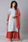 Blue & Orange Embroidered kurta Sharara Set